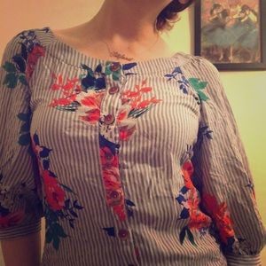 Anthropologie Floral Top
